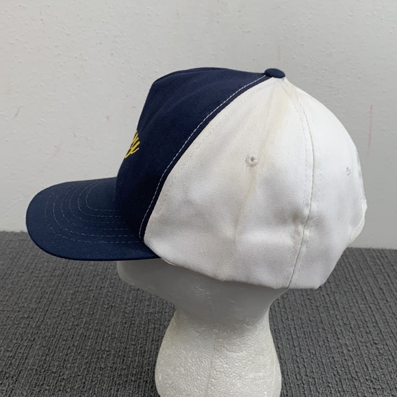 Vintage Navy Snapback Hat Mens Adjustable Navy Blue White Barker Specialty USA - Picture 6 of 15